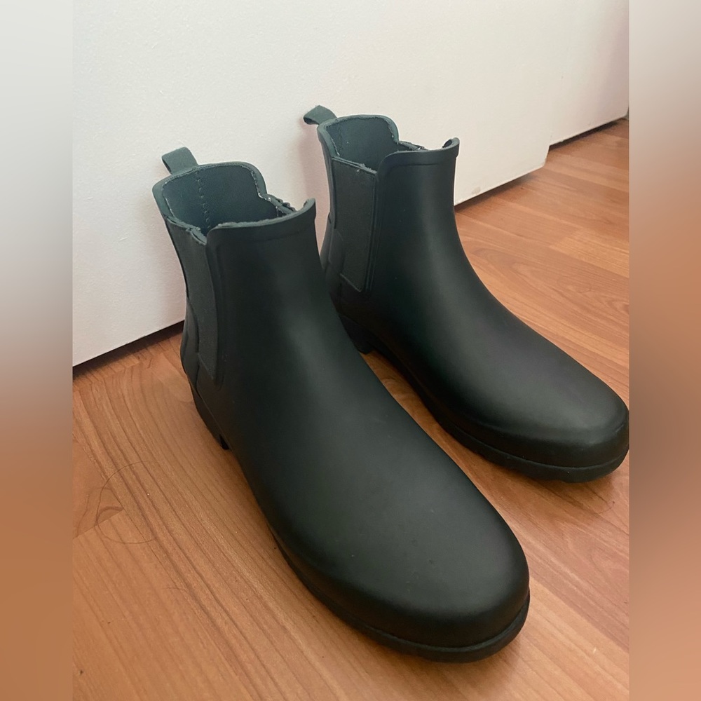 Hunter Green Short Rain Boots